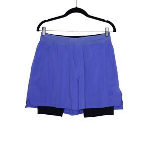 LULULEMON Vented Tennis Short Blue Lined Lightweight Stretch Active Men's M